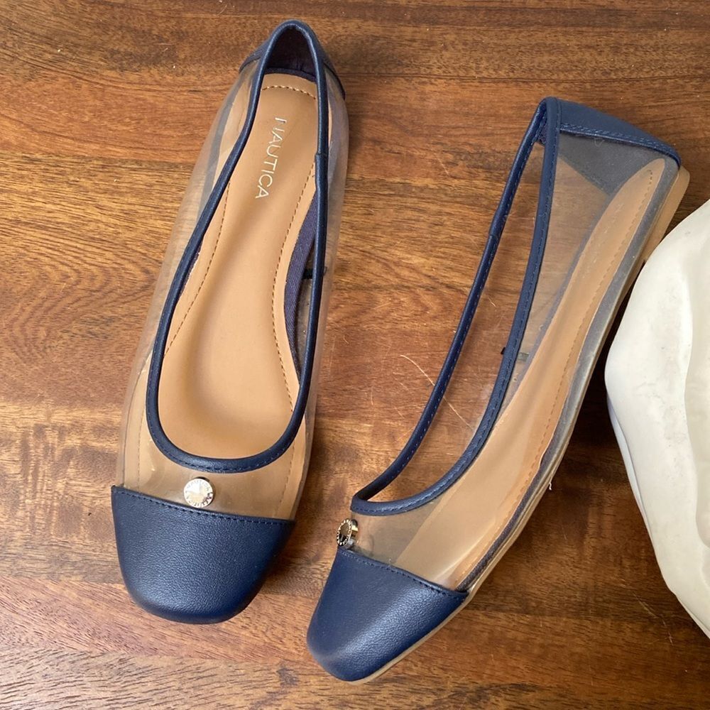 Nautica Clear Ballet Flats Blue New Size 8.5